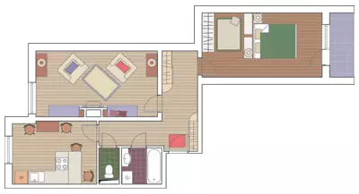 ห้าโครงการออกแบบของอพาร์ทเมนท์สองห้อง