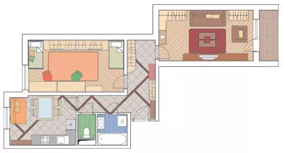 Kvin Desegnaj Projektoj de Du-Ĉambro-Apartamentoj