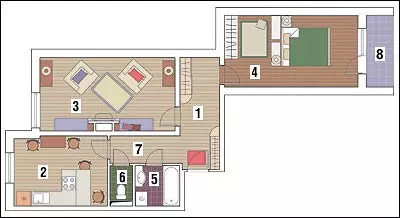 İki odalı dairelerin beş tasarım projesi 13560_27