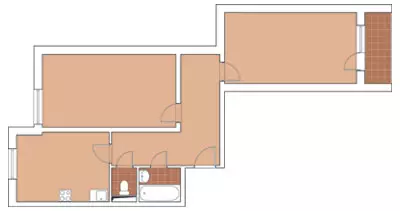 ห้าโครงการออกแบบของอพาร์ทเมนท์สองห้อง