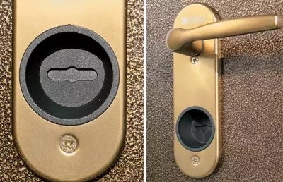 Protection of locks in steel doors