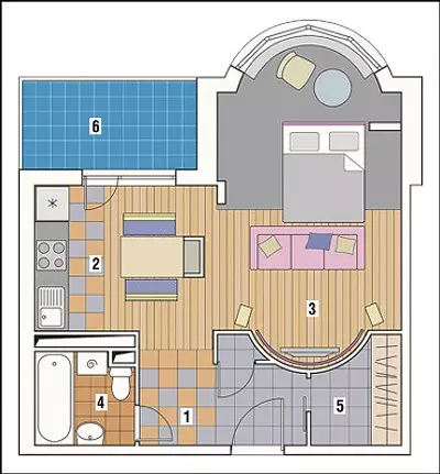 Apartamento de um quarto com uma área total de 40,9M. 2. 13818_2