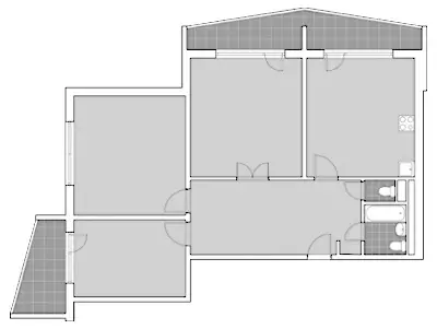 Lejlighed med 2 soveværelser i huset af P111-serien