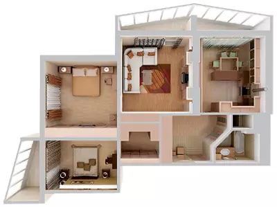 Lägenhet med 2 sovrum i huset av P111-serien