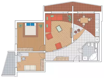 อพาร์ทเมนต์สองห้องนอนในบ้านของซีรีส์ P111