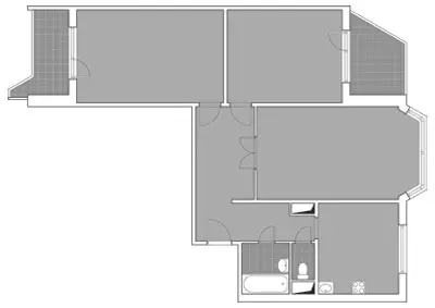 Leilighet med 2 soverom i huset til P-44T-4-serien