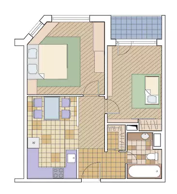 Двустаен апартамент в къщата на серията P55M