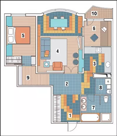 Apartment Area van één slaapkamer 88M. 2. in het huis van de serie en 1737 14049_2