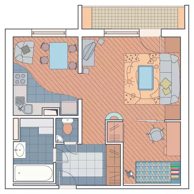 Appartamento con una camera in casa della serie P46