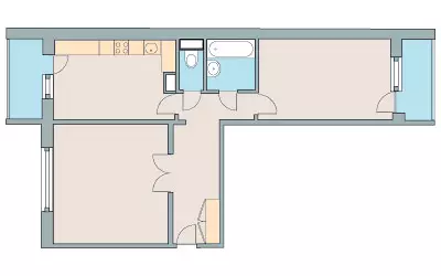 Egy hálószobás apartman a P46M sorozat házában