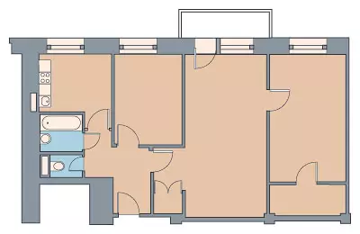 Ombygging av en 3-roms leilighet i huset i Series II-29