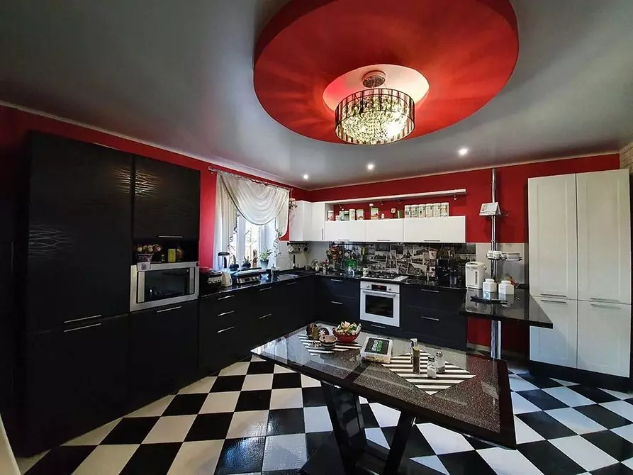 Interior per a valent: 70 fotos de cuines negres i vermelles 1441_134