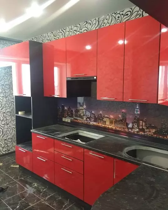 Interieur voor dapper: 70 foto's van zwarte en rode keukens 1441_136