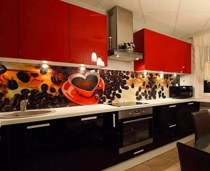 Interieur voor dapper: 70 foto's van zwarte en rode keukens 1441_140
