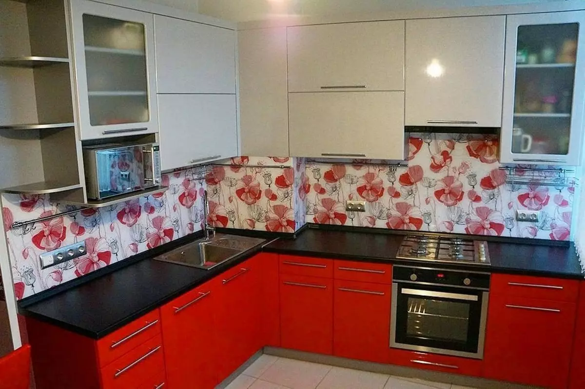 Interior untuk berani: 70 gambar dapur hitam dan merah 1441_146