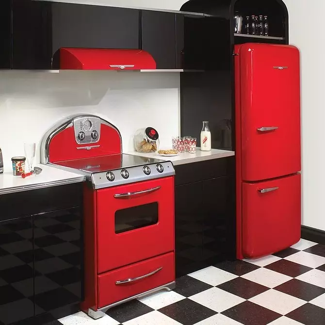 勇敢的內飾：黑色和紅色廚房的70張照片 1441_33