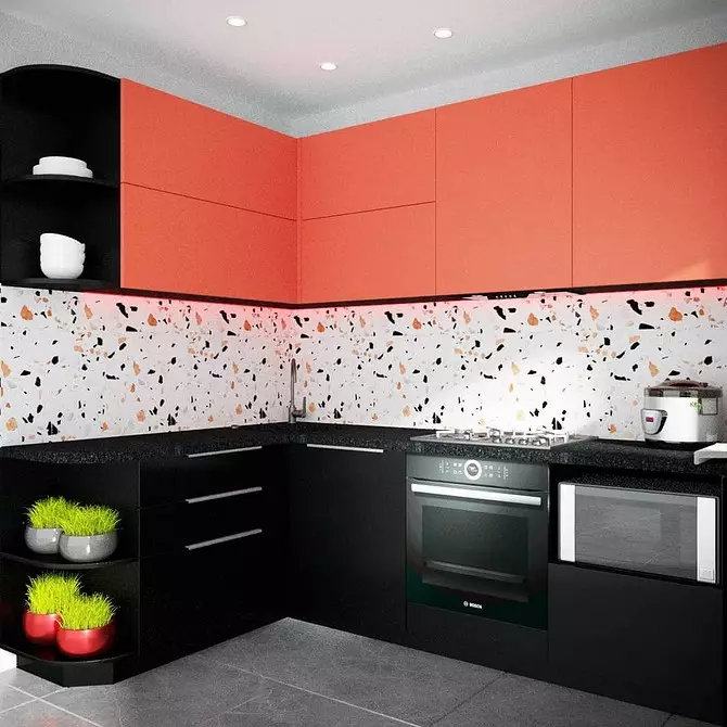Interiør til modig: 70 billeder af sort og rødt køkkener 1441_51