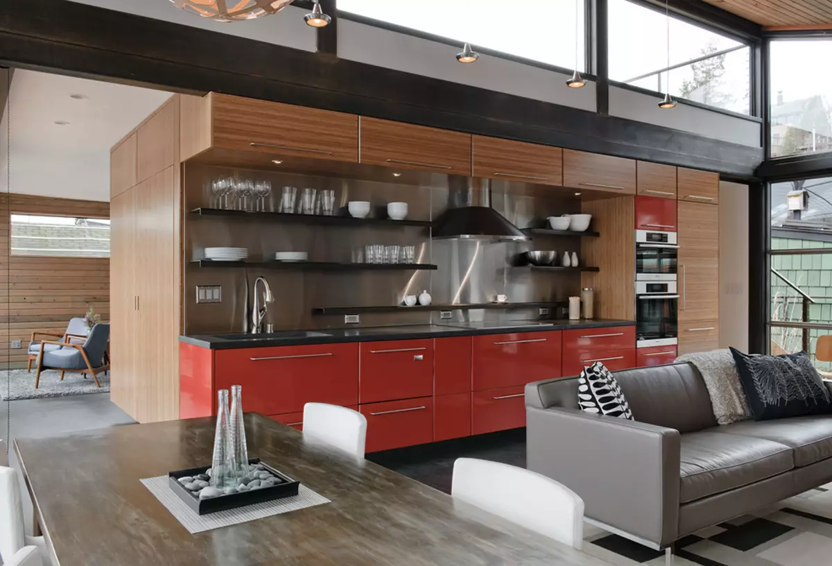 Interior for brave: 70 photos of black and red kitchens 1441_60