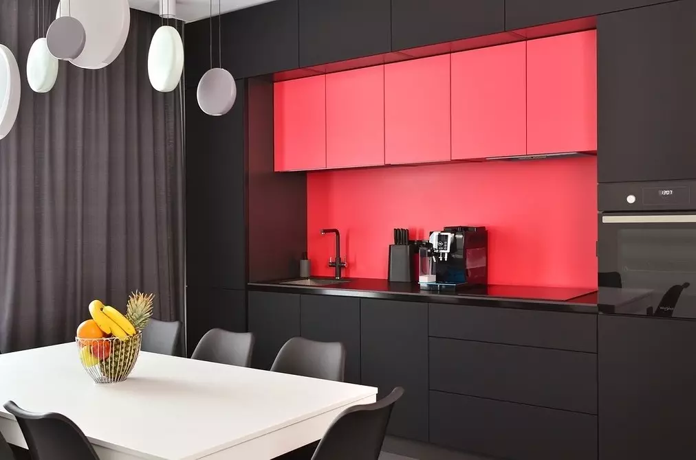 勇敢的内饰：黑色和红色厨房的70张照片 1441_88