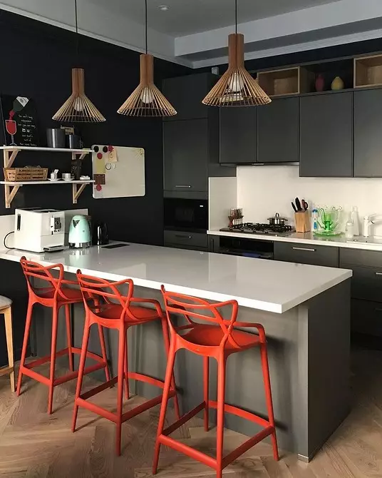 Interior untuk pemberani: 70 foto dapur hitam dan merah 1441_93