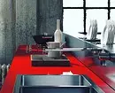 การตกแต่งภายในสำหรับความกล้าหาญ: 70 ภาพห้องครัวสีดำและสีแดง 1441_99