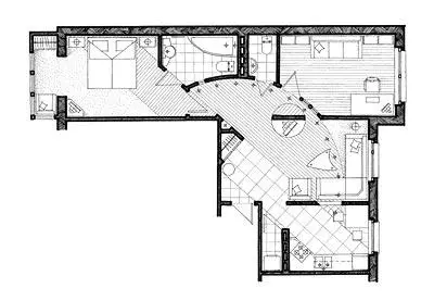 Appartement de deux chambres dans la maison de la 121 série