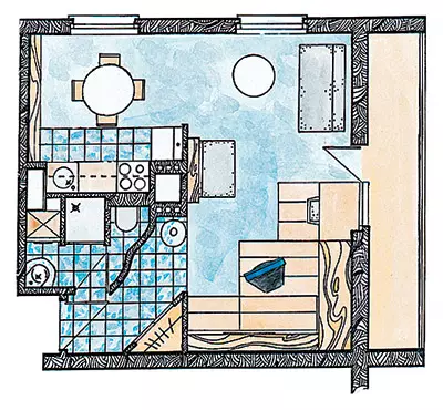 Pembangunan semula apartmen satu bilik di siri 1605