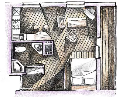 Reformació de l'apartament d'una habitació a la sèrie 1605