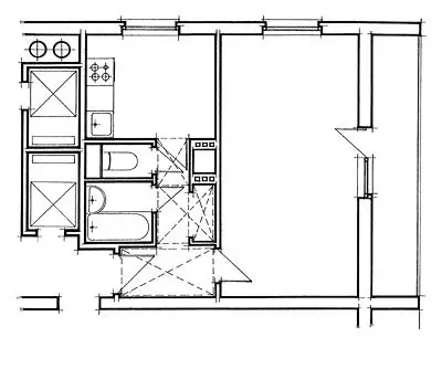 Herontwikkeling van een-kamer woonstel in die 1605-reeks