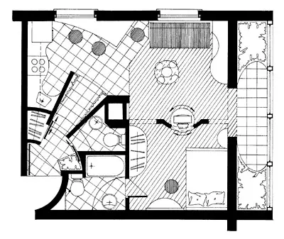 Redevelopment of one-room apartment in the 1605 series