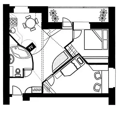 Ombyggnad av en lägenhet med 2 sovrum i skålens torn