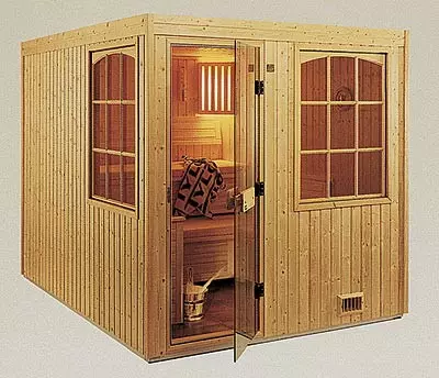 Saunas an Dusche Kabinen mat Dampmaschinnen