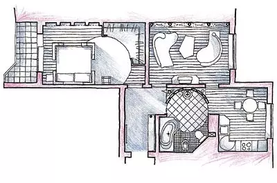 Hänvisning till en lägenhet med 2 sovrum i huset i P-44-serien