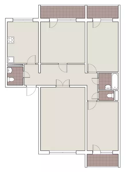 Četri dizaina projekti dzīvokļu P-46M paneļu māju