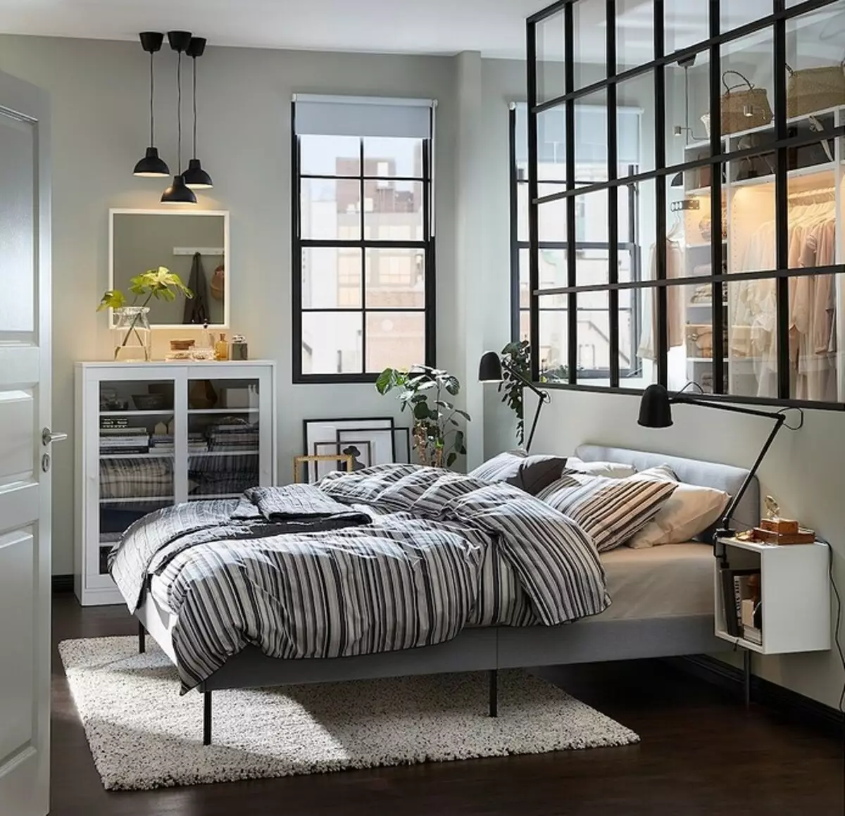 Rahat ve işlevsel bir iç yatak odası oluşturmak için IKEA'dan 10 yatak 1555_138