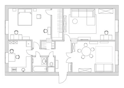 Apartmanê du-nivîn di xaniyê 1960-an de bi dîwarên ronahî û mobîlyayên kevnare 15945_37