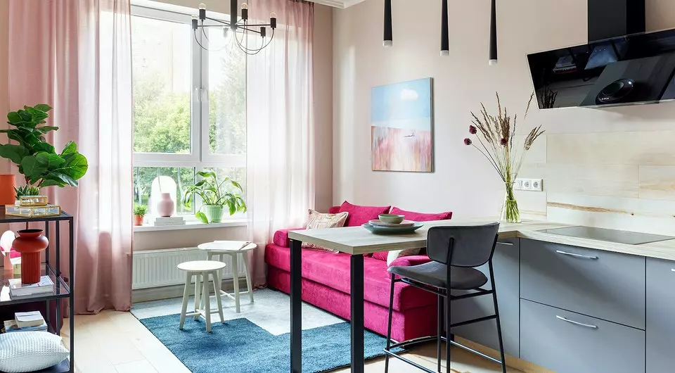 Mix IKEA and art: Bright and unusual apartment with an area of ​​38 square meters. M.