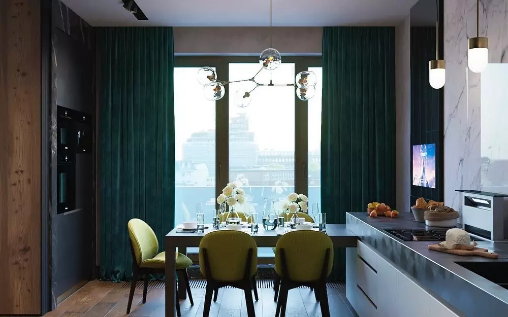 Green curtains in the interior: Tips for choosing and examples for any room 17050_54