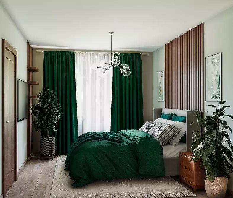 Cortines verdes a l'interior: consells per triar i exemples per a qualsevol habitació 17050_65