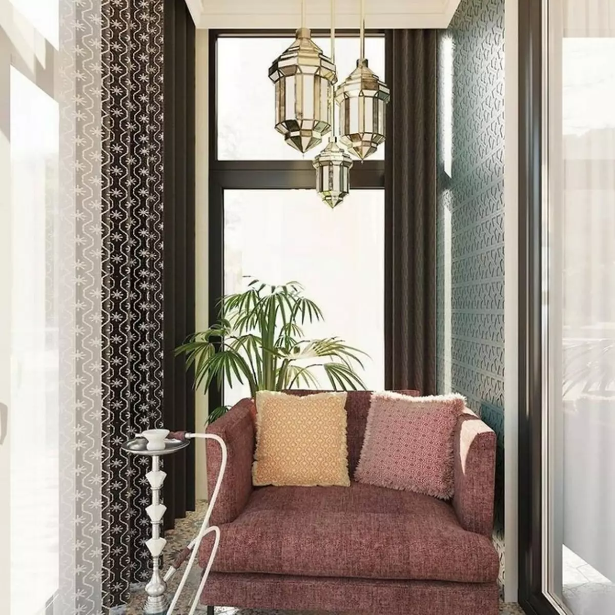 Jinsi ya kutoa design balcony na glazed panoramic: tips muhimu 1836_46