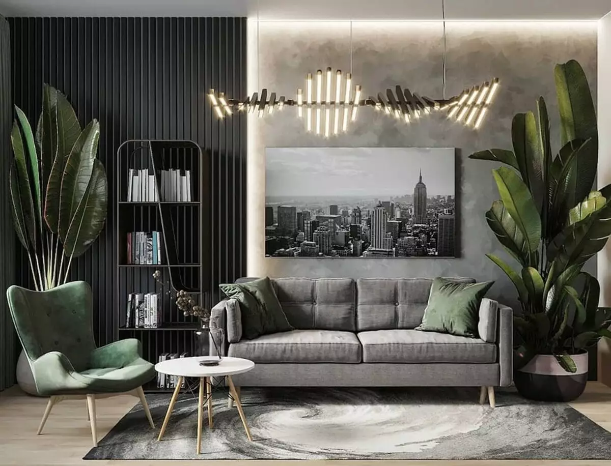 Vybereme moderní lustr v obývacím pokoji: recenze módních modelů a užitečných tipů 1980_82