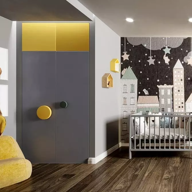 Hvordan arrangere et ikke-stykke interiør i et barnehage i grå farger 2030_34