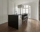 Hogyan lehet elrejteni a konyhát a belső térben: 50 fotó a láthatatlan konyhákról, amelyek meglepnek 2134_22