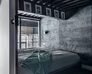 Loft apartments with turquoise cuisine and bedroom in glass cube 2224_21