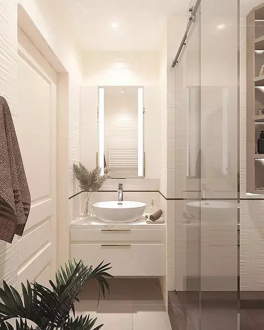 शॉवर के साथ एक छोटे बाथरूम डिजाइन सजावट 2245_19