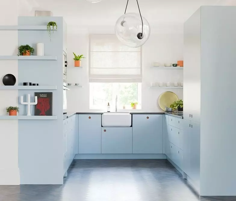 Fris en ongewoon: alles over hoe een blauwe keuken te maken 2265_96
