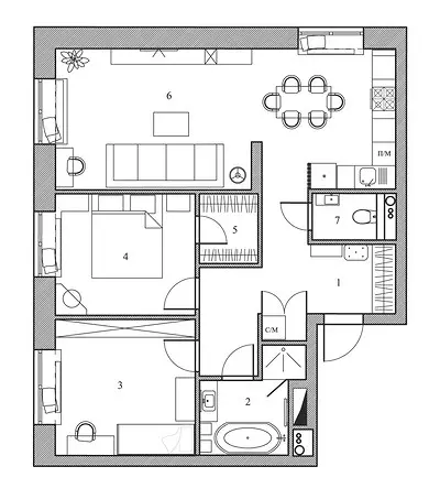 Familia apartamento: varma kaj komforta interno en Moskvo 22741_46