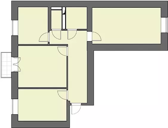 3 odalı daire planlama: Özellikler ve fikirler 2314_19