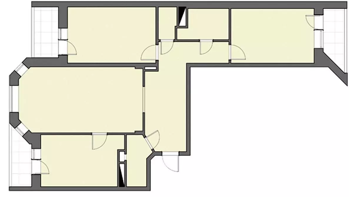 Perencanaan apartemen 3 kamar: Fitur lan ide 2314_81