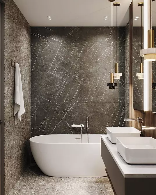 6 beste interieurstyle vir die badkamer, wat nie relevansie sal verloor nie 2323_100